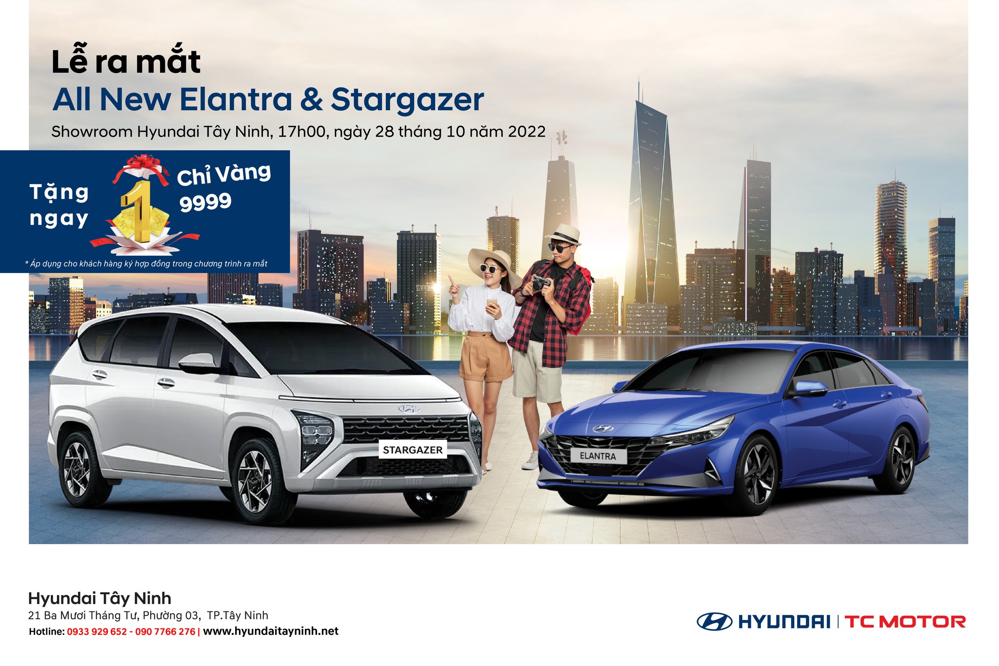 THAM GIA SỰ KIỆN RA MẮT ALL NEW ELANTRA & STARGAZER NHẬN NGAY 1 CHỈ VÀNG