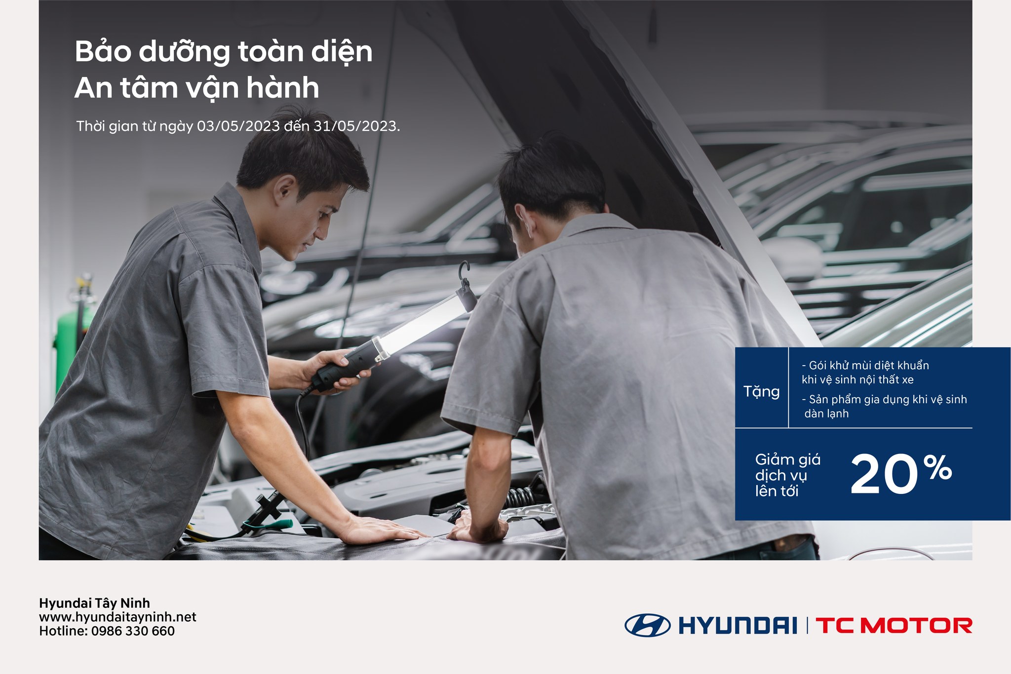HYUNDAI TÂY NINH TRIỂN KHAI CHƯƠNG TRÌNH KHUYẾN MẠI DỊCH VỤ THÁNG 5.2023