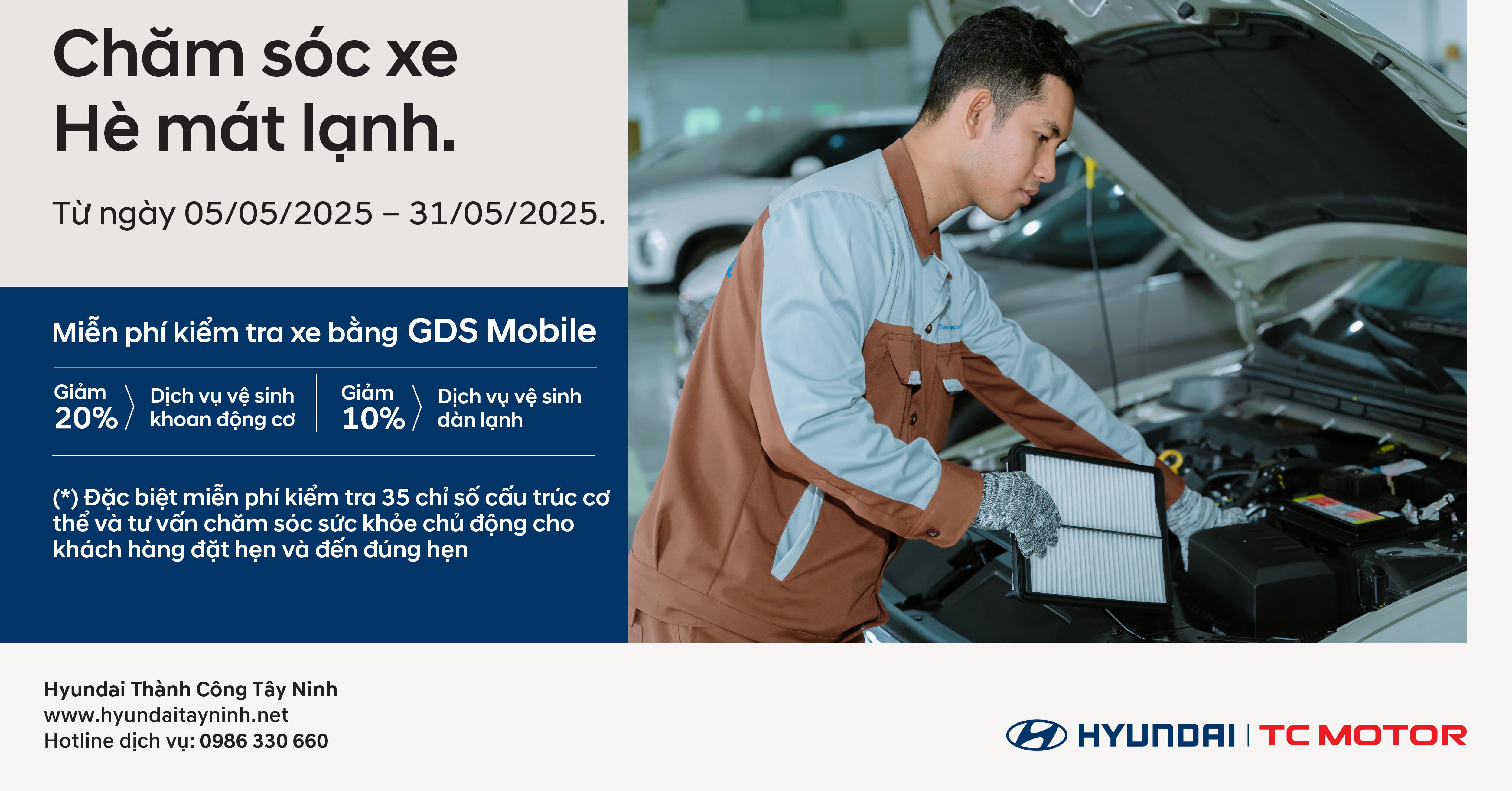 Chăm Sóc Xe – Hè Mát Lạnh Cùng Hyundai Thành Công Tây Ninh