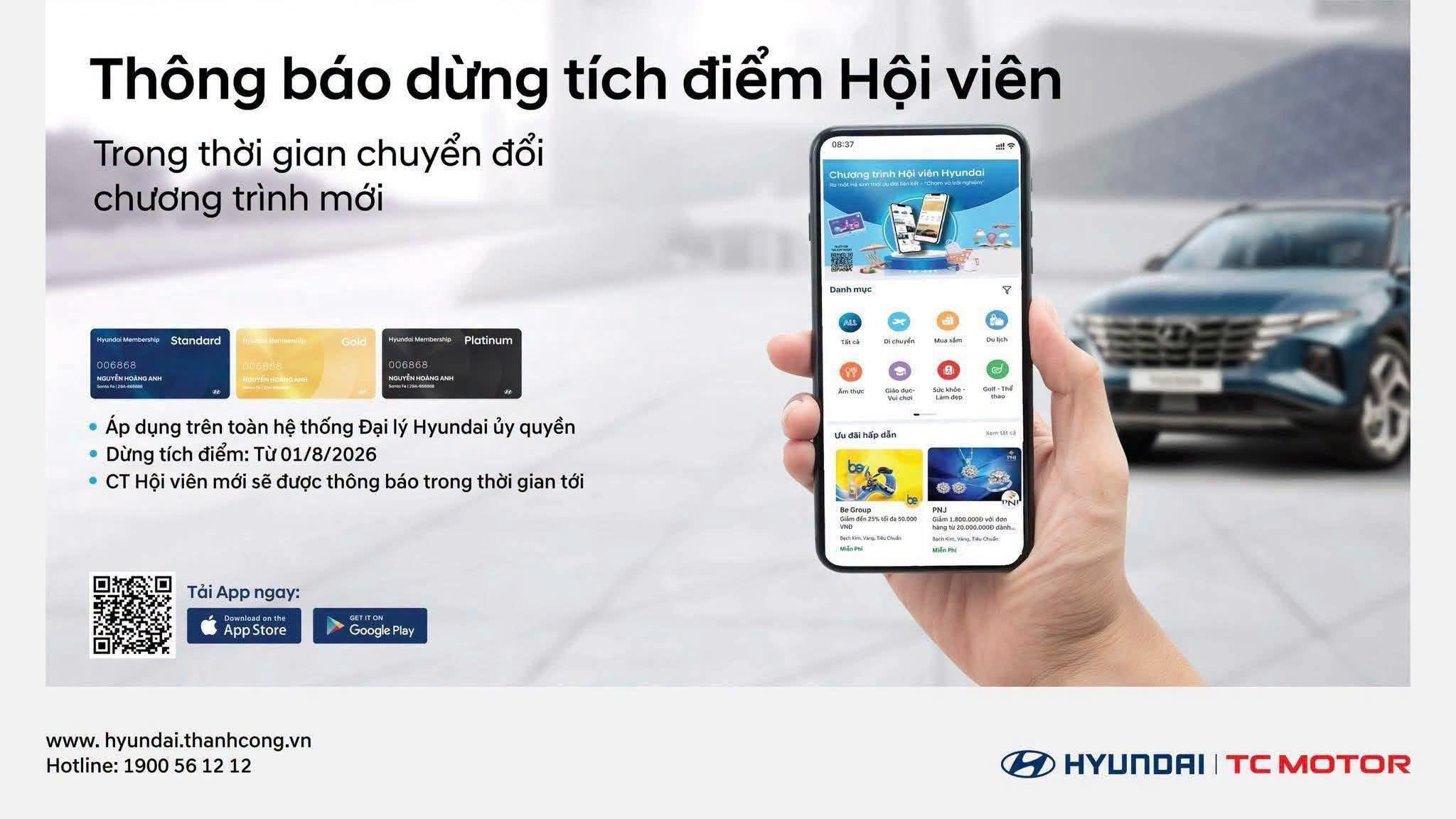 THÔNG BÁO VỀ CHƯƠNG TRÌNH HỘI VIÊN HYUNDAI