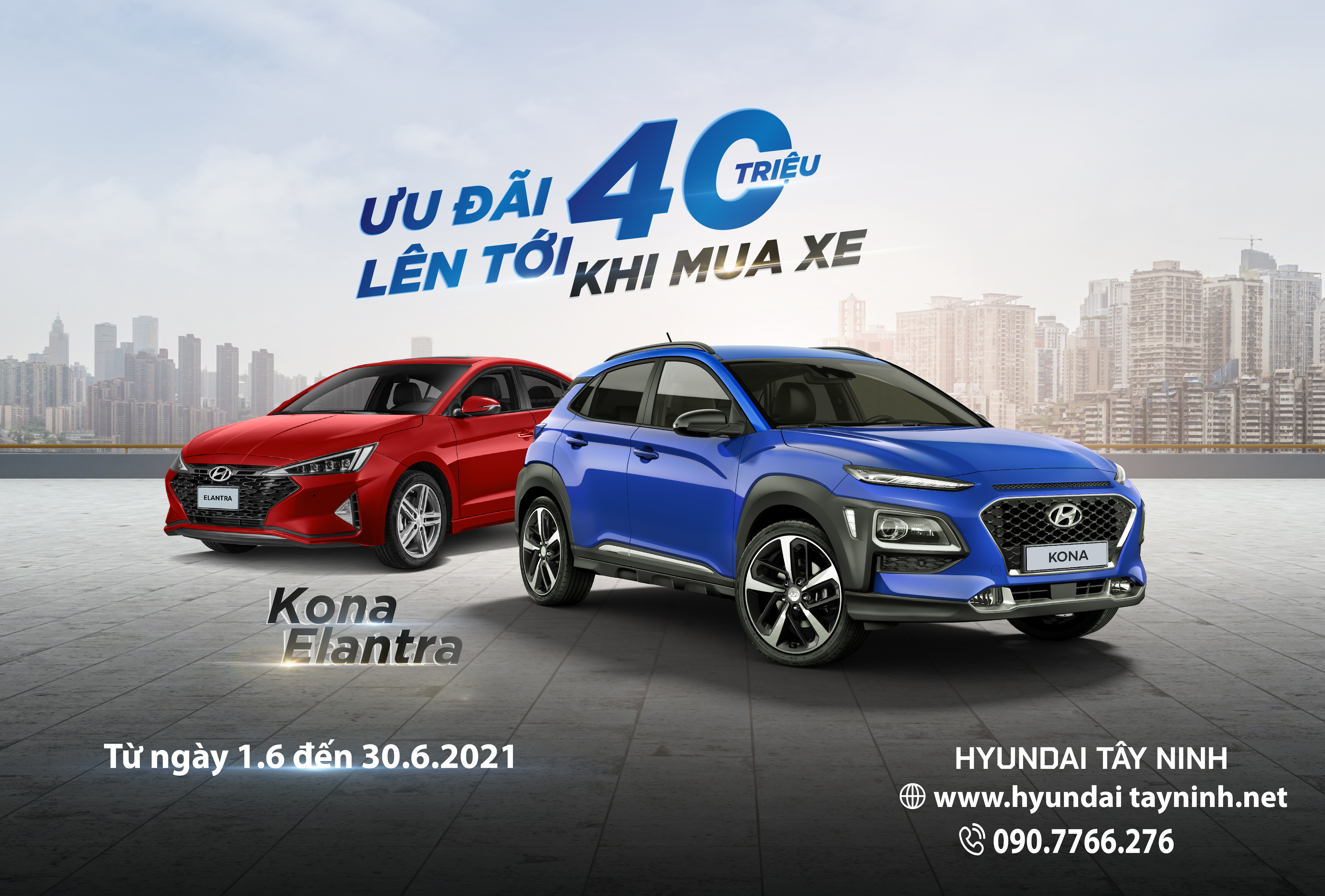 Hyundai KONA và Elantra với mức ưu đãi lên đến 40 triệu đồng