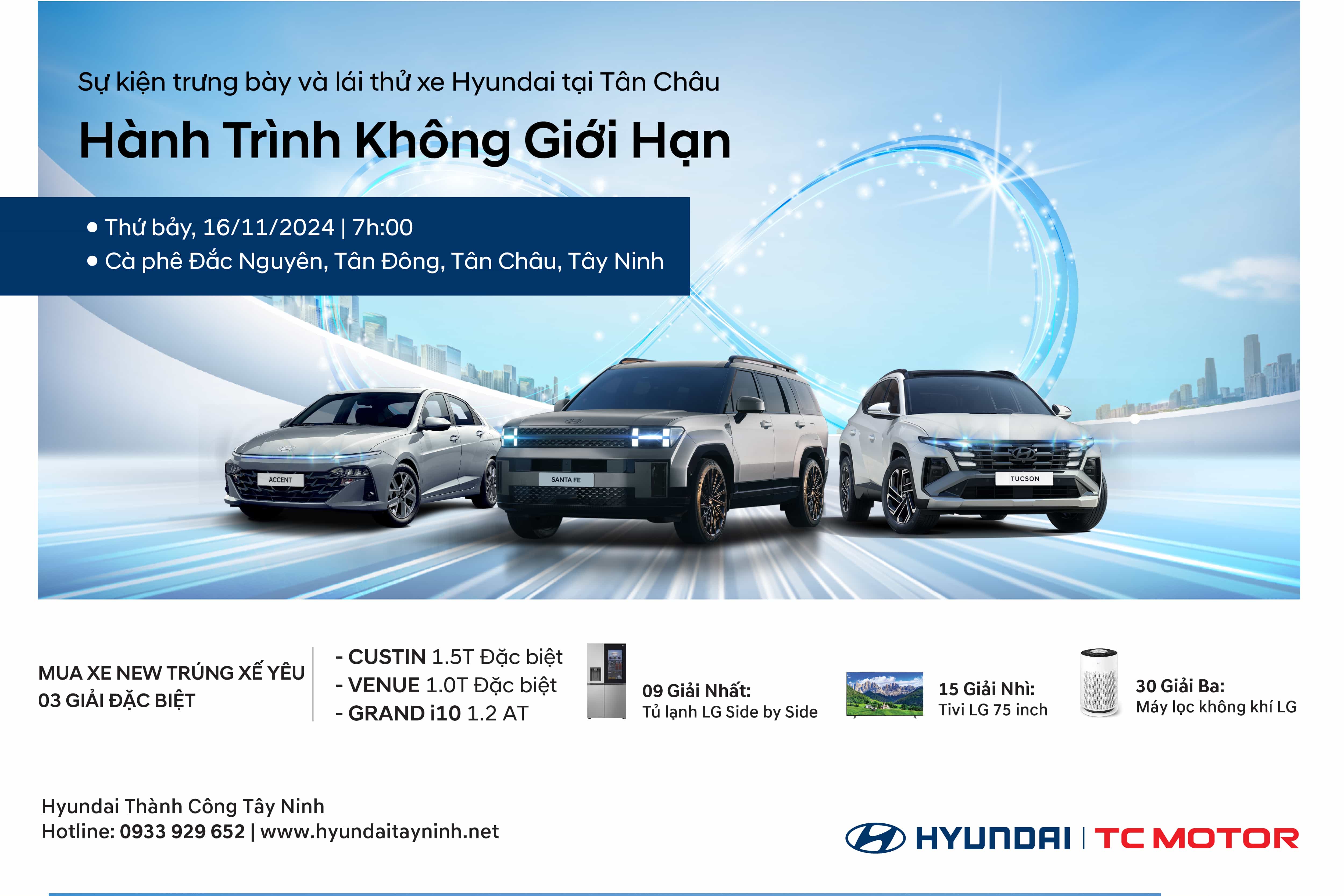 Chương trình trưng bày và lái thử xe Hyundai “Hành trình không giới hạn” tại  Tân Châu, Tây Ninh